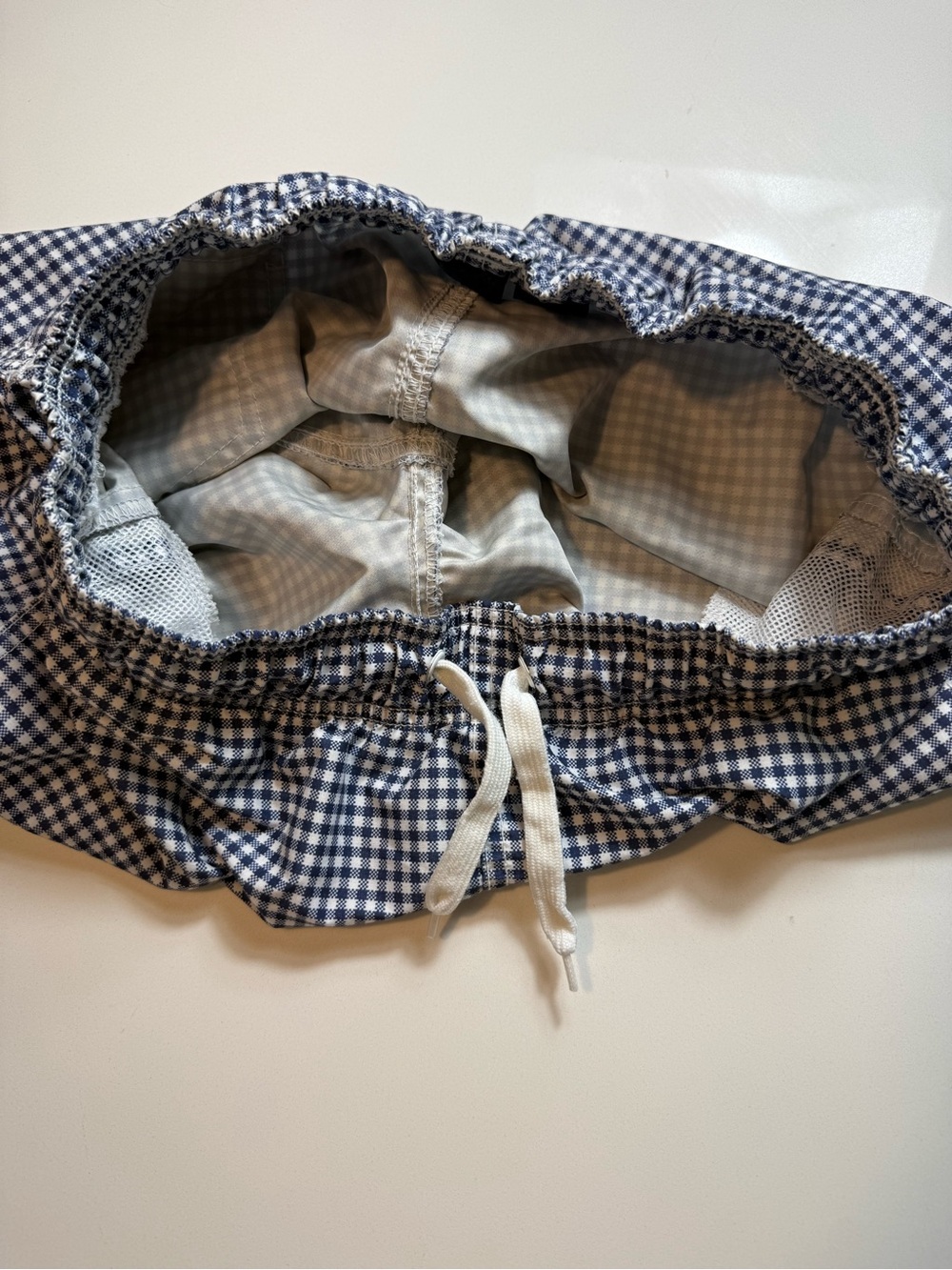 Kanu Surf Men’s Navy White Gingham Plaid Swim Trunks Drawstring Size M - Picture 9 of 9